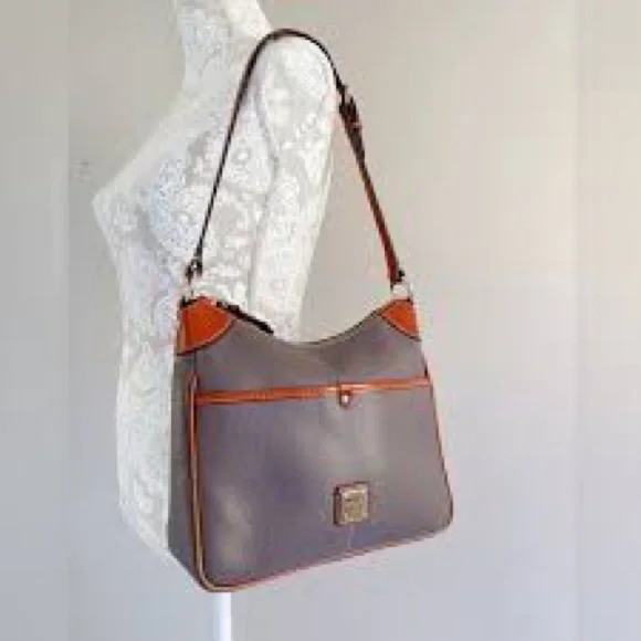 Dooney & Bourke Gray Pebble Leather Kimberly Crossbody Bag In Mint Cond Vintage - Picture 13 of 13